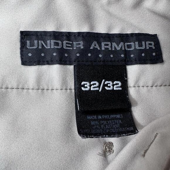 Under Armour Golf Pants Mens 32x32 Tan Khaki Chino Relaxed Performance Stretch - Picture 2 of 8